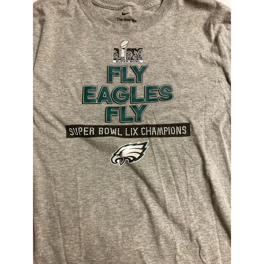 Nike Philadelphia Eagles Super Bowl LII Champions Gray Long Sleeve Shirt L